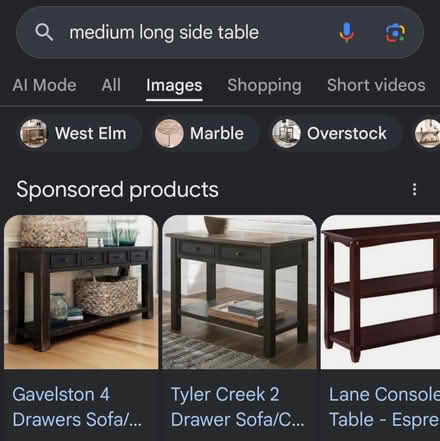 Photo of ASK: medium sized, long side table (NE Bellevue nr crossroads) #1