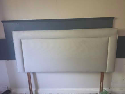 Photo of free Light grey double bed headboard (Knaphill GU21) #1