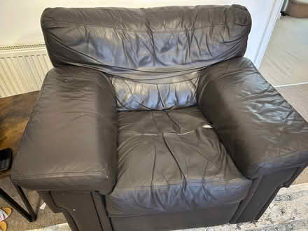 Photo of free Used complete set Dark brown recliner sofa (Woodthorpe S13) #2