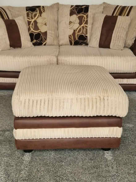 Photo of free Sofas 3 seater x 2 and 1 footstool (Coventry) #1