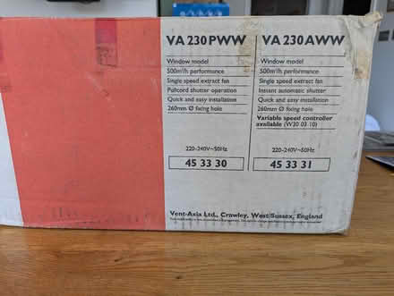 Photo of free Two Vent-Axia Fans and Controllers (Wareham BH20) #3