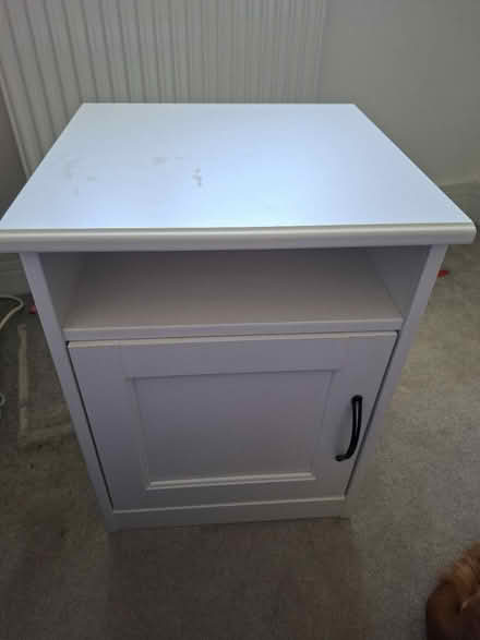 Photo of free White bedside table with cupboard (AB22) #2