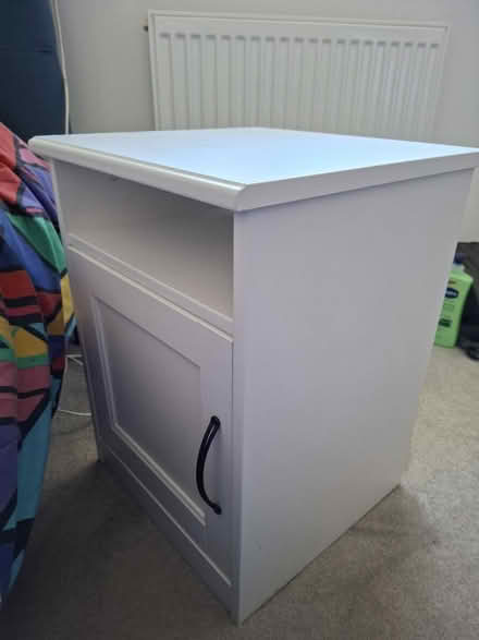 Photo of free White bedside table with cupboard (AB22) #3