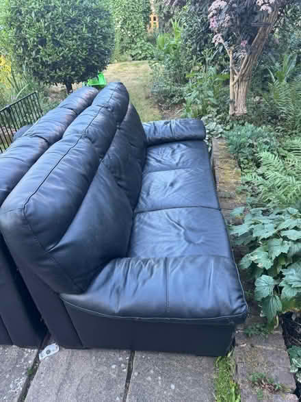 Photo of free 2x Three Seat Black Leather Sofas (Moulsham CM2) #4