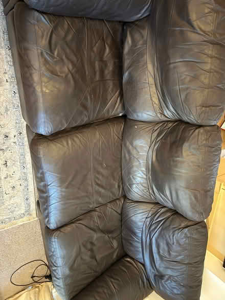 Photo of free Used complete set Dark brown recliner sofa (Woodthorpe S13) #1