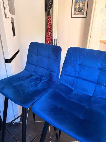 Photo of free X2 velvet bar stools (Wimbledon SW19) #1
