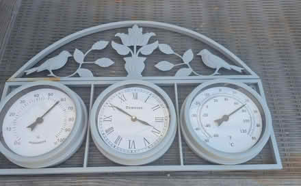 Photo of free Grey outdoor wall clock, thermometer and hydrometer (Westgate CT7) #1