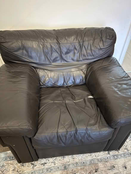 Photo of free Used complete set Dark brown recliner sofa (Woodthorpe S13) #4