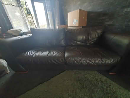 Photo of free 4 seater and chair brown leather (Ng4 4dt) #1