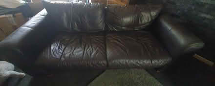 Photo of free 4 seater and chair brown leather (Ng4 4dt) #3