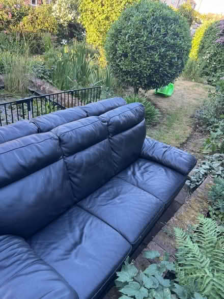 Photo of free 2x Three Seat Black Leather Sofas (Moulsham CM2) #2
