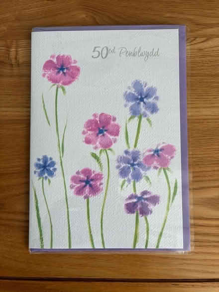Photo of free Welsh Language 50th birthday card (Southville, Cwmbran) #1