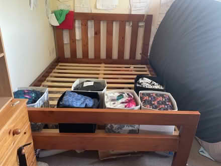 Photo of free Kingsize “wooden” bed frame (Barrowfield G40) #1