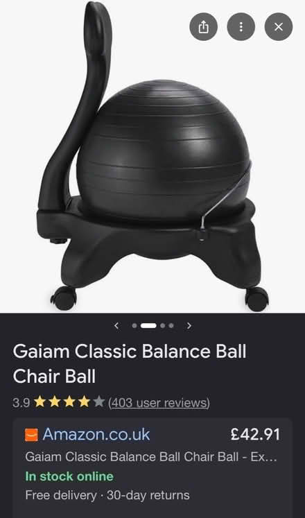 Photo of free Gaia ball desk chair minus pointless back bit (Dalston E8) #1