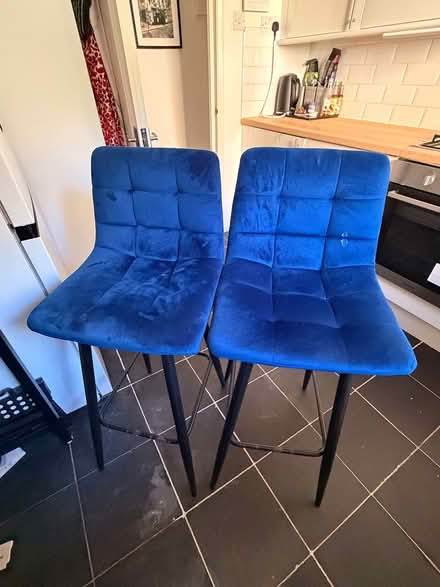Photo of free X2 velvet bar stools (Wimbledon SW19) #2
