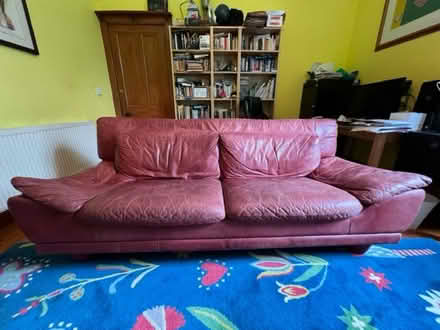 Photo of free Red Leather sofa (Ayr KA7) #1