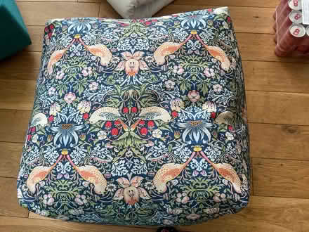 Photo of free William Morris pattern square pouf (Malvern WR14) #1