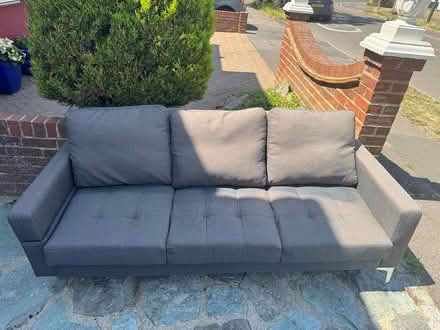 Photo of free 3 seater sofa grey (Lloyd Road KT4) #1