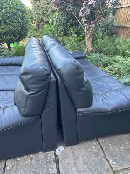 Photo of free 2x Three Seat Black Leather Sofas (Moulsham CM2) #3
