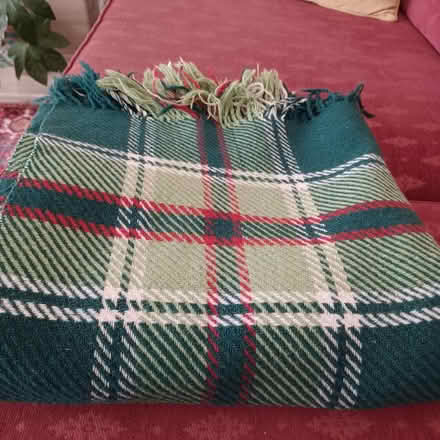 Photo of free Green tartan blanket (Denton's Green WA10) #1