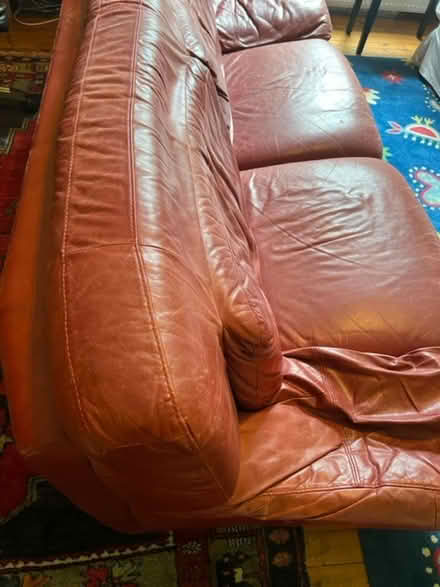Photo of free Red Leather sofa (Ayr KA7) #4