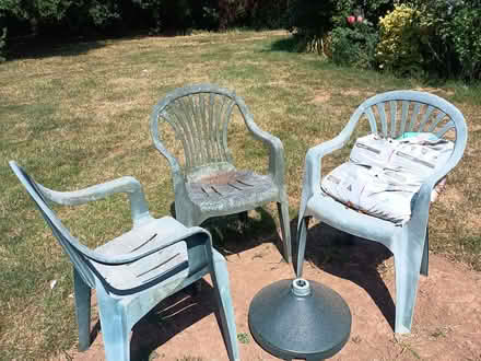 Photo of free 4 old stacking garden chairs (Billing Road East area NN3) #1