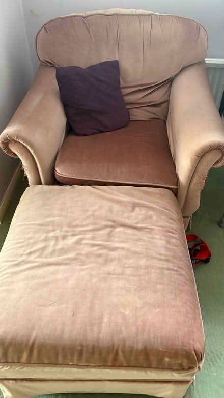Photo of free Rose pink armchairs and foot stall (Loudwater HP10) #1