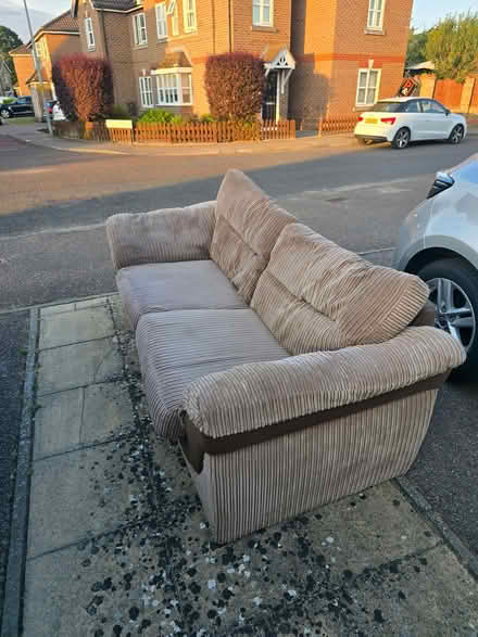 Photo of free Brown 3 seater sofa (Parson's Heath CO4) #1