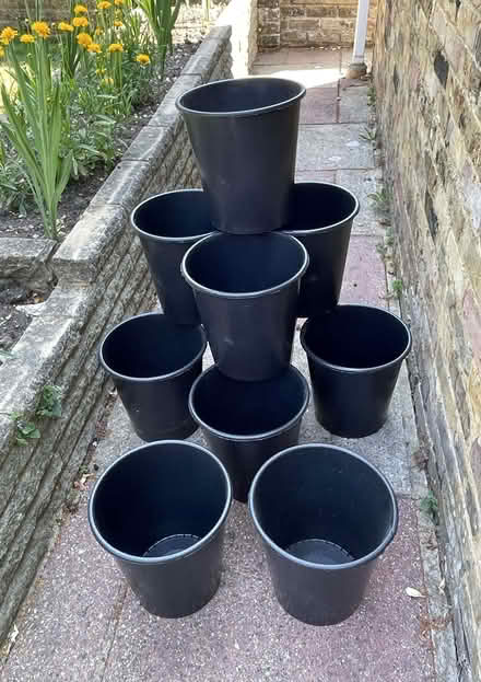 Photo of free Qty 10, Garden Pots, Black, 10 Litre (West Drayton UB7) #1