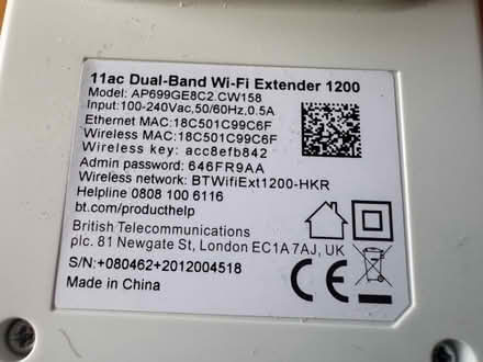 Photo of free BT 11ac Dual Band WIFI Extender (PO12 Alverstoke) #1