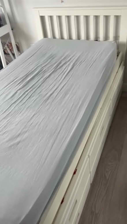 Photo of free White single bed with storage (Woking GU21) #2