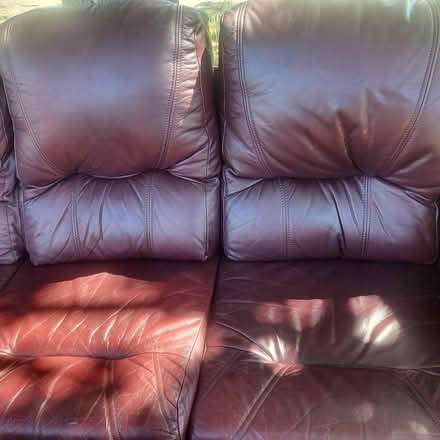 Photo of free Leather and wood sofa (Ox14 5na) #2