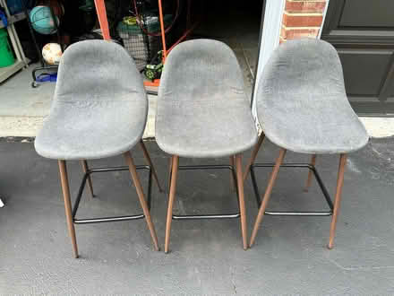 Photo of free Counter height stools (grey fabric) (Long Grove) #1