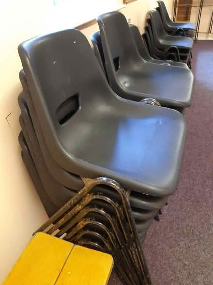 Photo of free 25 Black plastic chairs, collect from Dronfield (Woodseats S8) #1