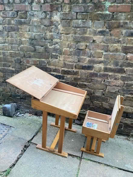 Photo of free Wooden kids desk and chair set (Stoke newington N16) #2