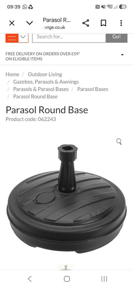 Photo of Parasol base (Garthdee AB10) #1