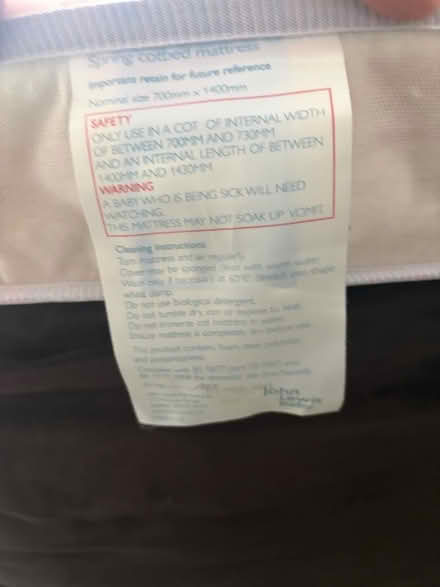 Photo of free Baby cot mattress (Nomansland SP5) #2
