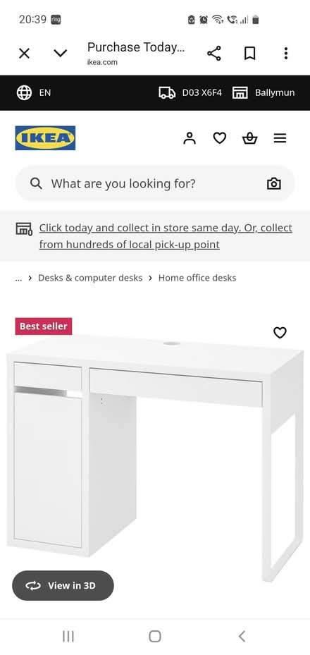 Photo of free Ikea desk (Dublin 3) #1