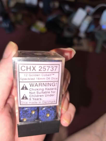 Photo of free 8 speckled cobalt dice (Church RG2) #2