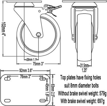 Photo of free Four Heavy Duty Castors (Withystakes ST9) #3
