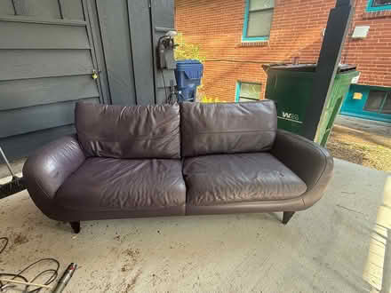 Photo of free Purple Leather Italian Couch (Meadowbrook) #1