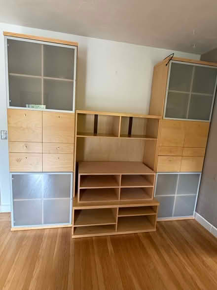 Photo of free Three piece lightwood wall storage (Mill Valley) #1