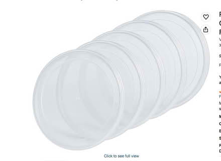 Photo of Container clear plastic lids, round (Sunnyvale CA) #1