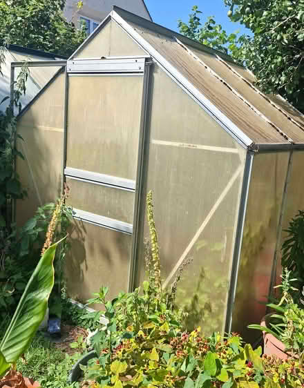 Photo of free 2 aluminium greenhouse frames (Oswestry SY11) #1
