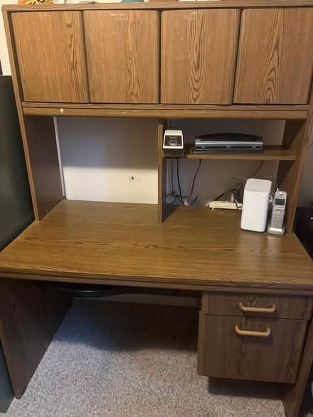 Photo of free Wood laminate desk with hutch (Hillsborough NJ) #1