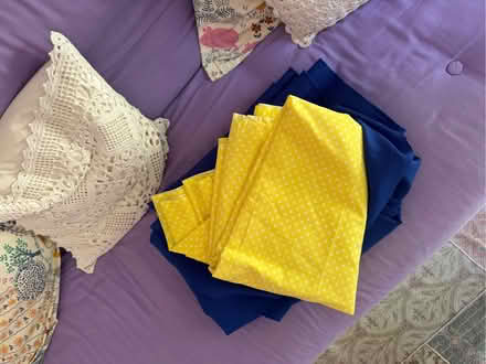 Photo of free Yellow polka dot and blue cloth (Hulme M15) #1