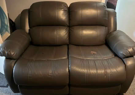 Photo of free Grey faux leather 2 seater recliner (Sandy SG19) #1