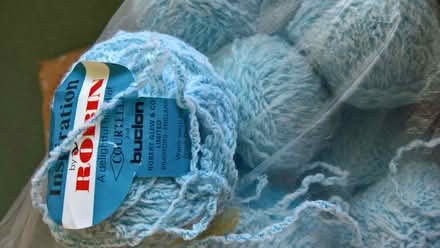 Photo of free Knitting yarn pale blue / white (Hulham EX8) #1
