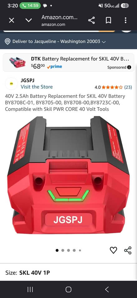 Photo of Weed Eater rechargeable battery (20017) #1