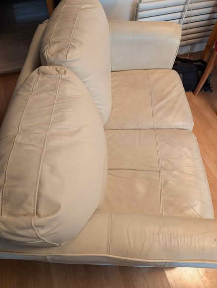 Photo of free 2 Seater Cream Leather Sofa (Richmond TW10) #2